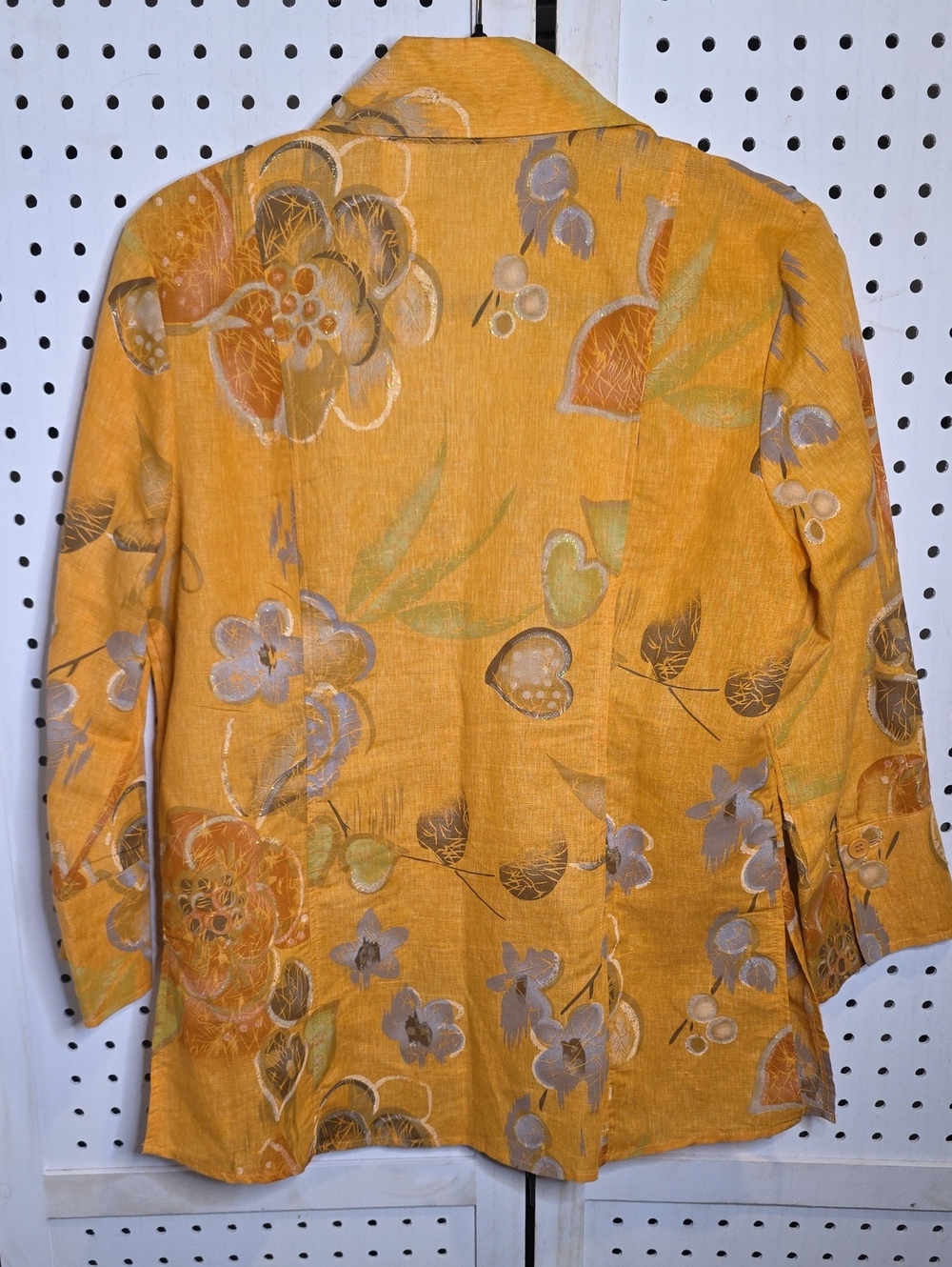 Harve Benard Floral Button-Front Linen Shirt Jacket Vintage Linen/cotton Blend M - Picture 6 of 6